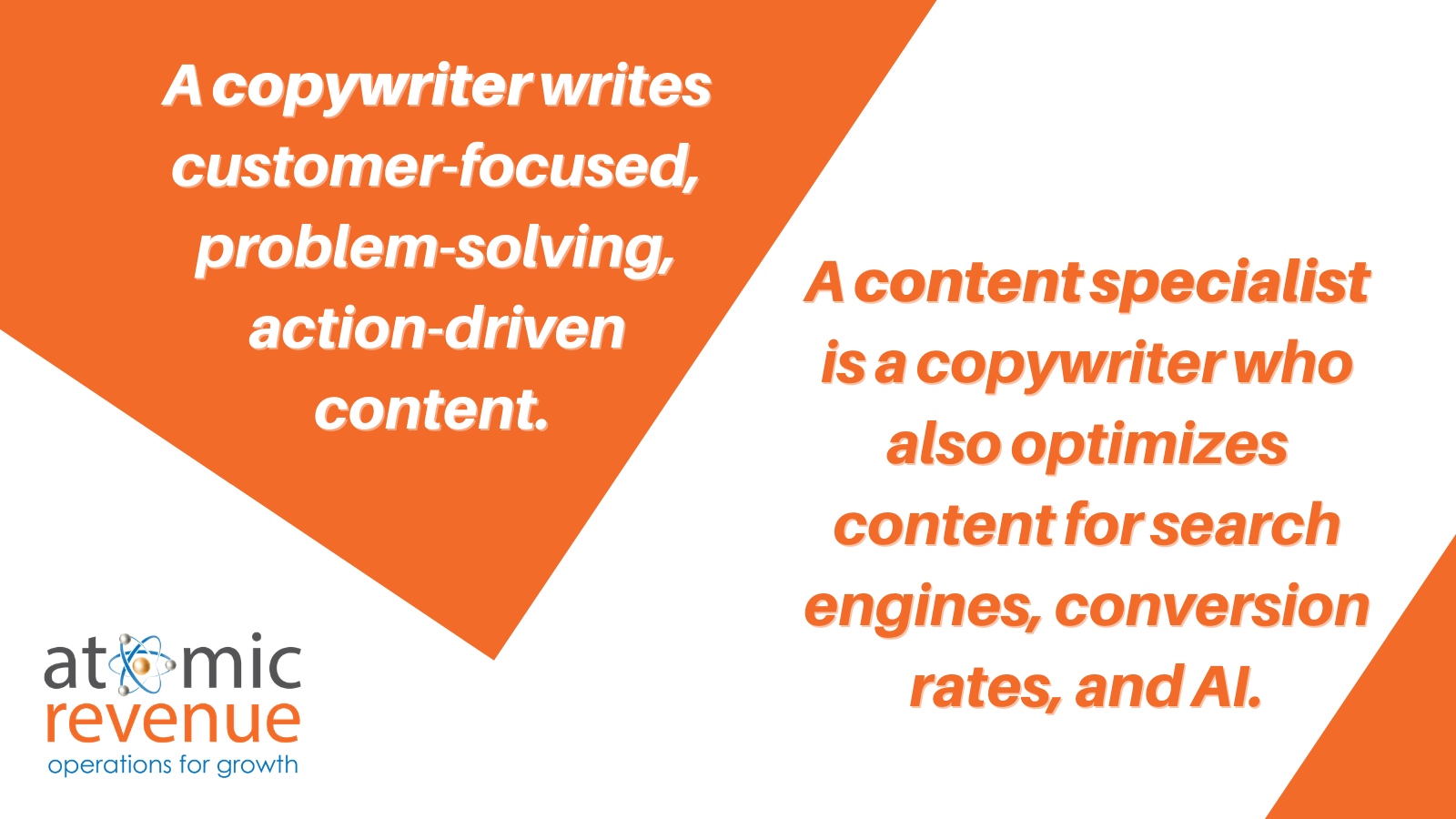 the difference between a copywriter and content specialist