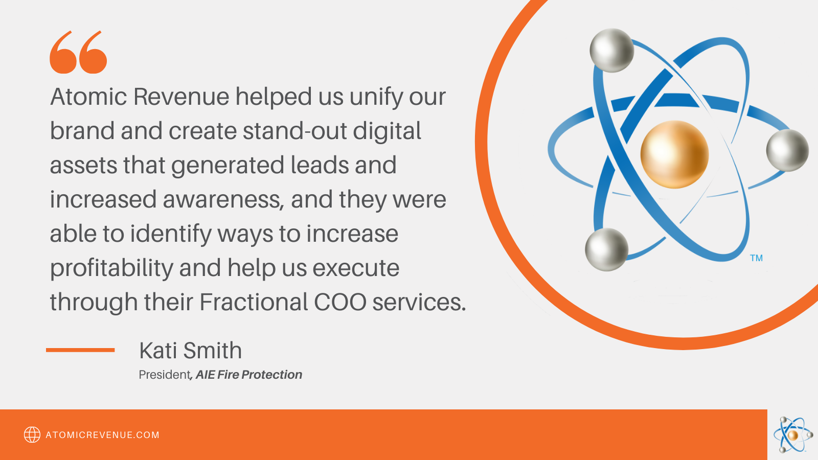 atomic revenue testimonial engineering kati smith aie fire fractional services